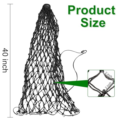 Hay Bags for Horses, 2 Pack Hay Nets for Horses Slow Feed, Goats, Livestock, 40" Large Opening Polyester Rope Hay Nets for Horses with Drawstring, Reduces Waste for Travel Pasture Stall Use