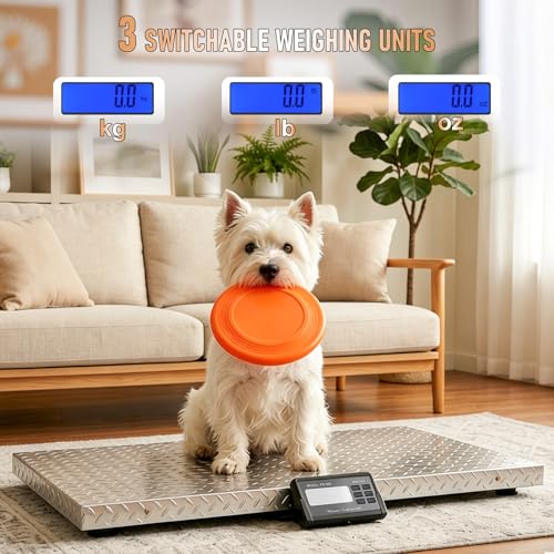 Dog Weight Scale for Large Breed Precision Large Dog Scale | 1100lb x 0.2lb Precision Pet Scale , Dog Weight Scale with Large Stainless Steel Platform 40.5” x 20.8”, ( Anti-slip ) - size: 40.5” x 20.8”