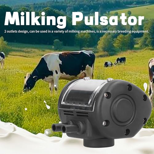 Milking Machine Pulsator,2 Exits Milking Pneumatic Pulsator,Adjustable Milker Accessories for Dairy Farms and in Milk Product Plants（L80 PA-2 Plastic Outlet)