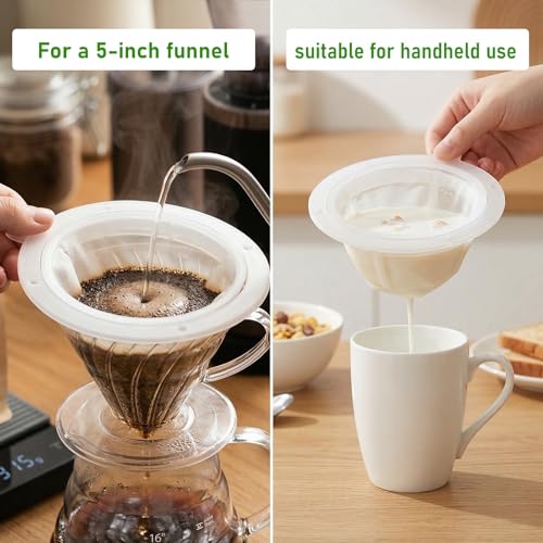 Ultra Fine Mesh Strainer, 2 Pcs 200 + 400 Mesh Nylon Fine Strainer for Liquids Brine Shrimp Net Plastic Colander Meshes Strainers for Juicing Cooking Oil Juice Nut Milk Cheese Wine Coffee Whey Grease