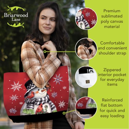 Briarwood Lane Tote Bags 14" x 15" x 7" 2022 Collection - color: Snowman Cards