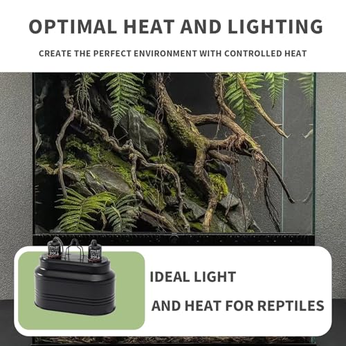 Dual Reptile Light Fixture-Max 160W,with Switches, Fits Reptile Light Heat Lamp UVB Light for Lizards, Snakes,Turtles, and Amphibians E26