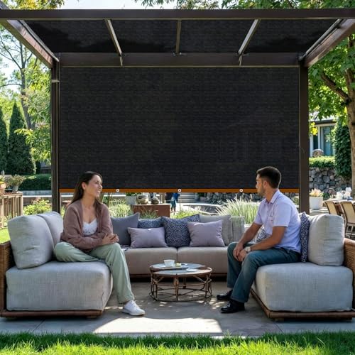Shade-Cloth 85-90% for Garden Greenhouse Plants 10x14 FT, Black Sun-Block Shade Cover Mesh Tarp with Grommets Sun Shade Canopy for Outdoor Pergola Patio Flower Lawn Kennel Chicken Coop - size: 10x14 FT
