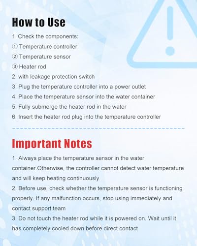 Immersion Water Heater 1500W Titanium Rod with Digital Controller Sensor | Corrosion Resistant Alloy, Precise Regulation, Overload Protection, Simple Setup, Durable Structure