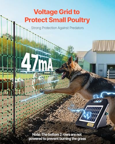 VEVOR Electric Fence Netting, 50" H x 164' L, Livestock Net Fencing with Posts & Stakes, Portable Mesh Nets for Goats, Sheep, Deer, Hogs, Dogs, Electric Fencing for Backyards, Gardens, Farms, Ranches - size: 50in x 164ft, style: Livestock