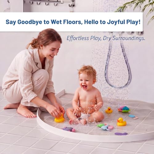 3.94" High Shower Threshold Water Dam for Bathroom, Kitchen | 78 Inch Silicone Shower Water Barrier, White Collapsible Shower Water Guard, Wet and Dry Separation Bathroom Floor Kitchen - size: 3.94", style: Classic
