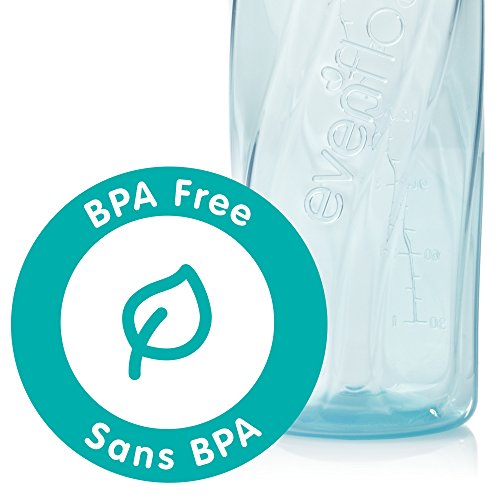 Evenflo Feeding Classic Tinted Plastic Standard Neck Bottles for Baby, Infant and Newborn - Teal/Green/Blue, 8 Ounce (Pack of 12) - color: Transparent