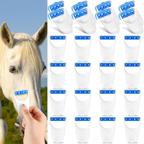 48 Pcs Horse Clippers Horse Grooming Razor Disposable Grooming Razor Horse Trimmer Shaver Kit Fit for Horse Dog, White&Blue