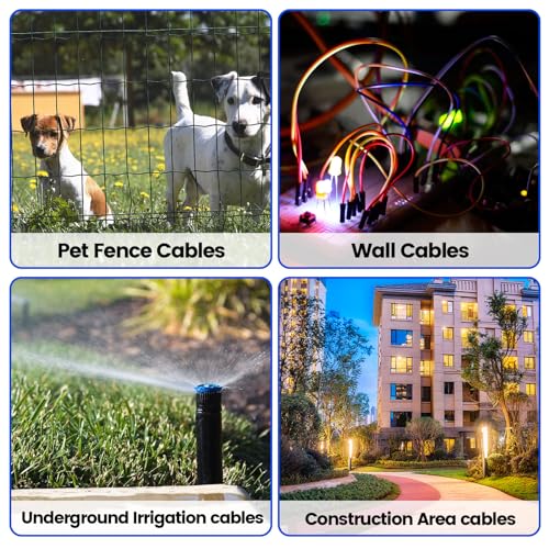 Underground Wire Locator, Cable Tester F02 Pro for Locate Wires, Locate Control Wires Cables Pet Fence Wires, up to 3 Feet Deep 1640 Feet Length, Equiped with Rechargeable 1100mAh Battery - color: Blue