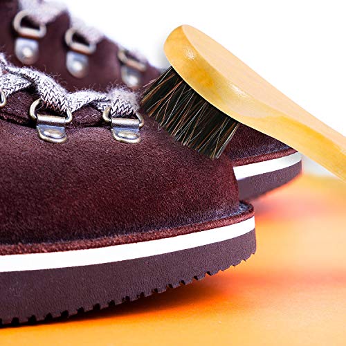 Jovitec 5 Pack Horsehair Polish Applicator Brush Kit Saddle Soap Shoe Shine Brush Dauber Wooden Care Shine Clean for Leather Boot Bag - color: Light Yellow