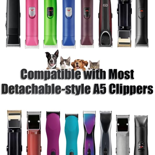 3 Pack 5/8HT Detachable Dog Grooming Steel Blades,Compatible with Andis,Oster A5,Wahl KM-10 Series,Cut Length 5/8" 16MM （Black） - size: 5/8HT-16mm 3 Pack