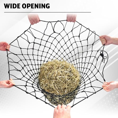 2 Pcs Hay Bags for Horses, 40" Hay Net Heavy Duty Nylon Mesh Bag Hanging Slow Feeder for Goats Sheep, Livestock Supplies for Horses Stable, Stall, Trailer, 2.36" x 2.36" Holes
