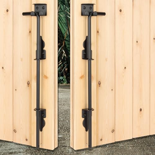 36" Heavy Duty Cane Bolt Gate Drop Rod-Steel Gate Ground Latch Designed for Wood Metal Vinyl Gates or Double Doors Fence Applications-2 Pack - size: 36 Inch-2 Pack