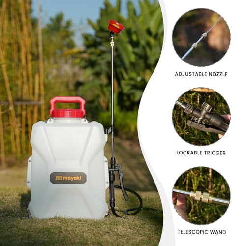 3Gal Battery Powered Garden Sprayer Compatible with Milwaukee 18V Battery | Lawn Backpack Pump Sprayer,Translucent Water Tank,Adjustable Pressure,for Spraying Plant,Watering,Weed, Cleaning(Tool Only) - color: Red
