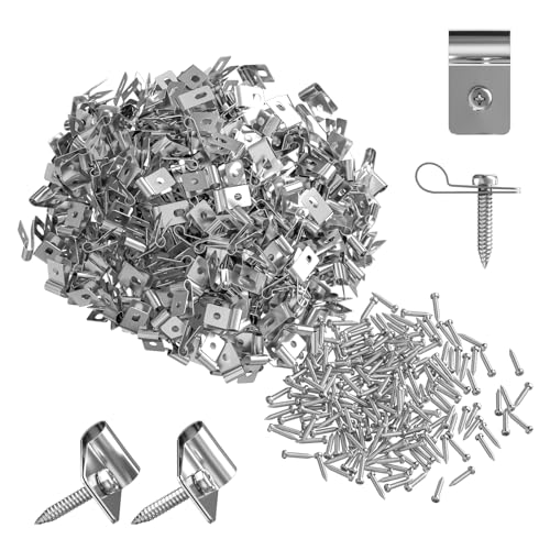 Fence Wire Mounting Clips – 200 Pack Stainless Steel Clamps with Screws – Compatible with 12-16 Gauge Wire and Wood Fence Posts - style: LS4