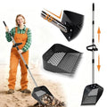 2-in-1 Chicken Poop Scooper & Rake,Large Adjustable Metal Shovel Head Chicken Coop Scooper for Sand with 22 to 63",10" Wide Durable Sand Sifting Shovel with Grip for Chicken Coops & Small Farm Animals