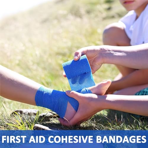 40 Pack Self Adhesive Bandage Wrap,4" X 5 Yards Elastic Cohesive Bandage | Breathable Athletic Tape Vet Wrap Stretch Adhesive Tape for Wrist Ankle Swelling Sprains(Multicolored)