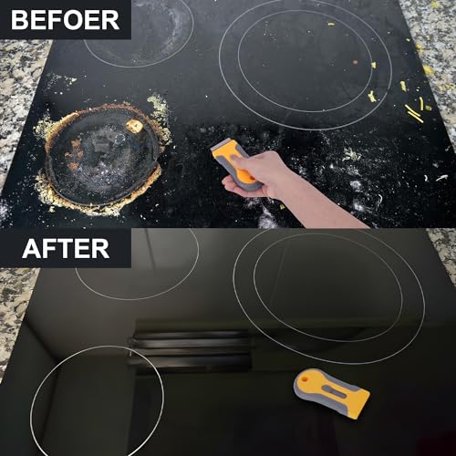 Razor Blade Scraper Tool with 15pcs Extra Blades, Multi-Surface Glass Stove Top Scraper for Paint, Window, Old Label, Decal Sticker, Ceramic Cooktops, Ovens - color: Small Razor Blade Scraper