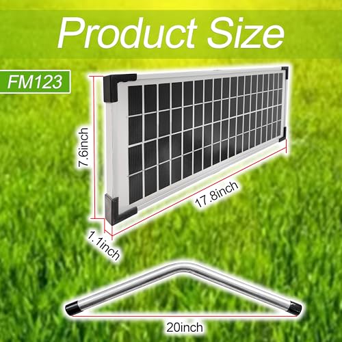 Solar Panel Kit FM123 Compatible with Mighty Mule Automatic Gate Openers | Compatible with FM200, FM350, FM500, FM502, MM360, MM260, MM262, MM560, MM562, EZGO-SOLAR, DIAMOND Series，10 Watt