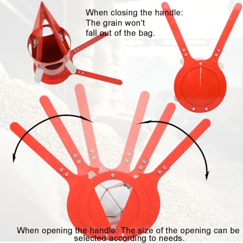 Big Bag Dispenser Bulk Bag Unloader – Heavy Duty Feed Unloader Tool for Animal Feed, Grain, Fertilizer – Rust-Resistant, Portable for Farm, Warehouse, Home Use (Red) - color: Red