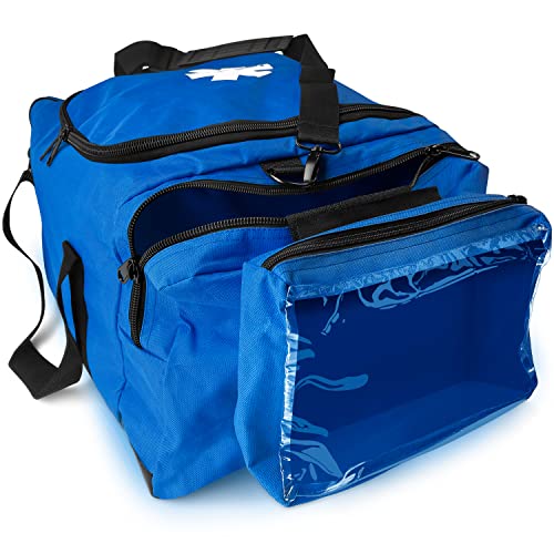 ASA TECHMED Large EMT First Responder Trauma Medical Bag Empty for Home 21x12x9 Inches, Office, School, EMTs, Paramedics, First Responders, Blue - color: Blue