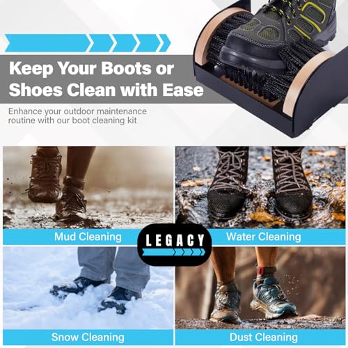 Legacy Boot Scrubber, Upgraded Bristles and Frame Strength - Shoe Scraper & Boot Cleaner Brush - color: Black