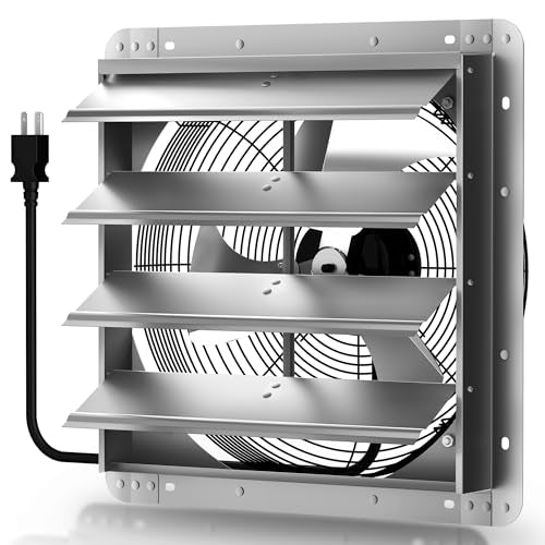 Xcity 24" Shutter Exhaust Fan, 3100 CFM Wall Mount Ventilation Fan | Powerful 3100 CFM airflow with AC motor, automatic shutters and waterproof design for garages, attics and greenhouses. - size: 24 Inch