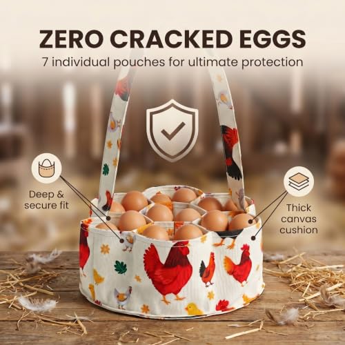 Egg Collecting Basket, Large Egg Gathering Bag for Fresh Chicken Duck Eggs - color: Color 1