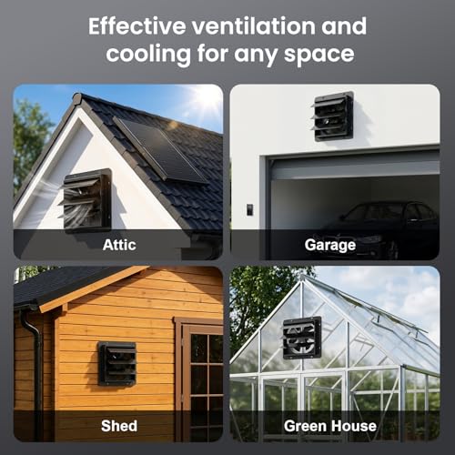 GROWNEER Solar Powered Exhaust Fan, 30W Solar Panel+10" High Speed Solar Powered Fans with Power Adapter, Waterproof Solar Fan with Bracket for Shed, Chicken Coop, Greenhouse, Attic - style: 10 Inch with Solar Panel