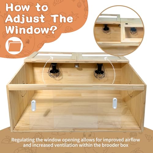 21-Piece Large Chicken Brooder Box 32", All-in-One Kit, Up to 35 Chicks Capacity, Brooder with Heat Lamps, Pee Pads, Thermometer, Cleaning Tools, Chick Brooder Box for Quail, Hamsters, Pattern A - size: 31.5"L x 15.75"W x 15.75"H