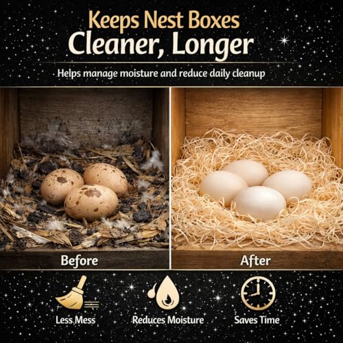 NestNova™ Aspen Nesting Pads for Chickens – 10 Pack 13x13 Excelsior Liners | USA-Grown Aspen, Cleaner Eggs, Kraft-Backed Coop Bedding for Laying Hens - 20 Pads - size: 20 Pads (2 Packs)