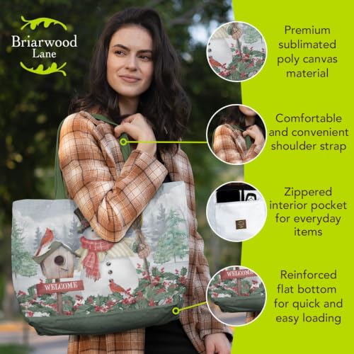 Briarwood Lane Tote Bags 14" x 15" x 7" 2022 Collection - color: Jolly Snowman