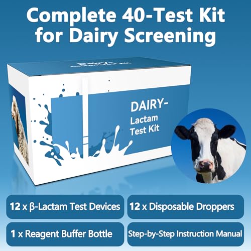 Raw Milk Antibiotic Residue Test Kit – β-Lactam Screening, 5-Minute Results, Test Kit for Dairy Quality Control 12Tests/Kit