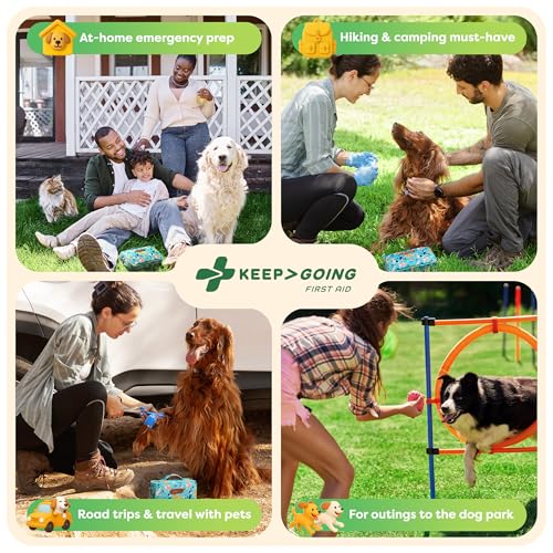 KeepGoing Pet First Aid Kit for Dogs & Cats, 99 Pc. Travel Emergency Kit | Dog & Cat Travel Accessories for Car, Camping & Hiking, Pet Essentials & Supplies
