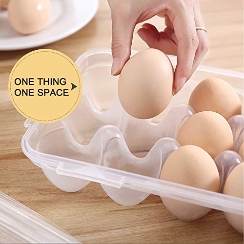 XBY-US 2 Pack Covered Egg Holders For Refrigerator, Plastic Storage Container/ Deviled Egg Tray Carrier with Lid Fits 18X2 Eggs(36 Eggs) - style: A-18 Egg-2 Pack