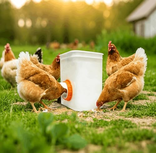Chicken Feeder Port 6 Pack, Solar Fan for Chicken Coop with Battery