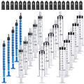 20Pack 1ml / 3ml / 5ml / 10ml Syringe Without Needle - Small Plastic Syringes Sterile Packed with Cap for Lab Medicine Student Measuring Liquid and Pet Dog Cat Baby Feeding Oral Colostrum