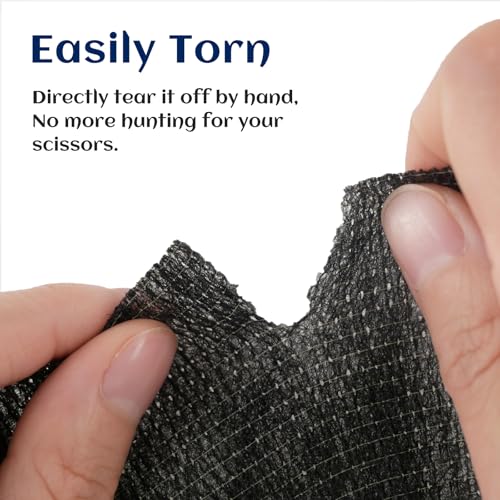 Elastic Self Adhesive Bandage Wrap 4 Inch, Breathable Non Woven Cohesive Bandage, Vet Wrap for Dogs, Ankle Sprains Swelling, Sports Athletic Tape (24 Count Black) - color: 4 Inch-24 Count Black