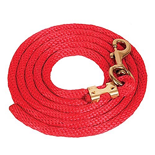 Mustang Poly Lead Rope 9ft. with Bolt Snap - color: Red