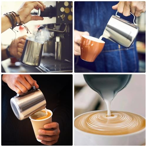 Stainless Steel Milk Frothing Pitcher - 20oz (600ml) for Espresso Machine,Cappuccino,Latte Art - size: 20 Ounces (Jug)
