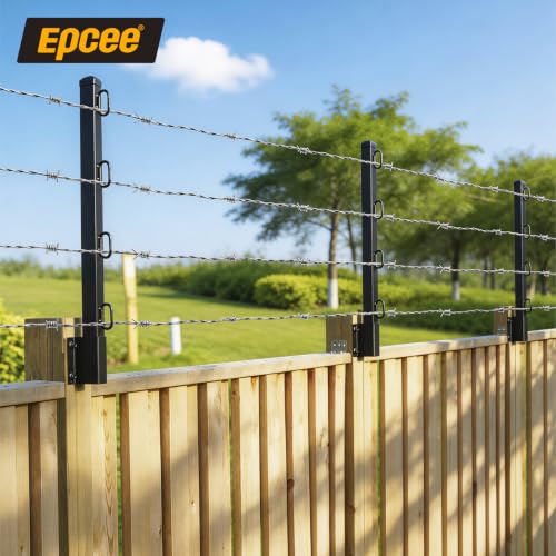 Fence Post Extender, 23.5" Fence Barbed Wire Extend Arm，for Outdoor Fences to Increase Height, Protect Privacy and Pets Jumping Off (8, 23.5in) - size: 23.5in