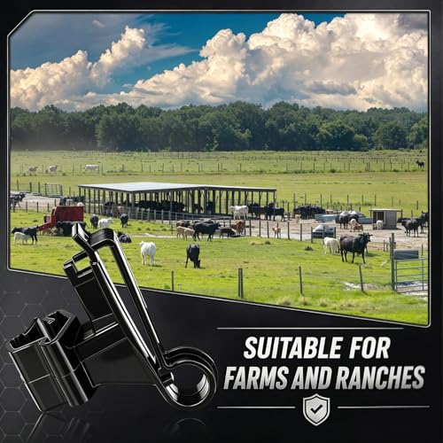200 Pcs T-Post Poly Tape Insulator Large Snap T-Post Holding Electric Fence Insulator for Farm Fence (Black) - color: Black