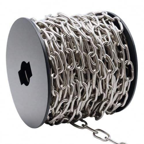 50ft Stainless Steel Chain, 2mm Hanging Chain,Jack Chain,304 Stainless Steel Metal Chains are Customizable for Hanging Bird Feeders/Dog Leashes/Signs & DIY Projects(2mm with Spool) - size: 50FT 2.0MM