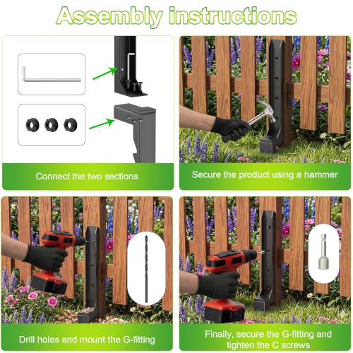 2 Pcs Fence Post Repair Kit, Heavy-Duty Fence Post Anchor Ground Stakes, Thickened Stabilizer for Repairing Tilted or Broken Wooden Posts (2) | STURDY and STABLE