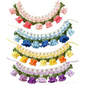 Soft Plush Flower Pet Collar for Cats & Dogs, Adjustable Cute Floral Neck Cone, Comfortable Protective Recovery Collar for Kitten Puppy Grooming & Daily Wear (M) - size: M
