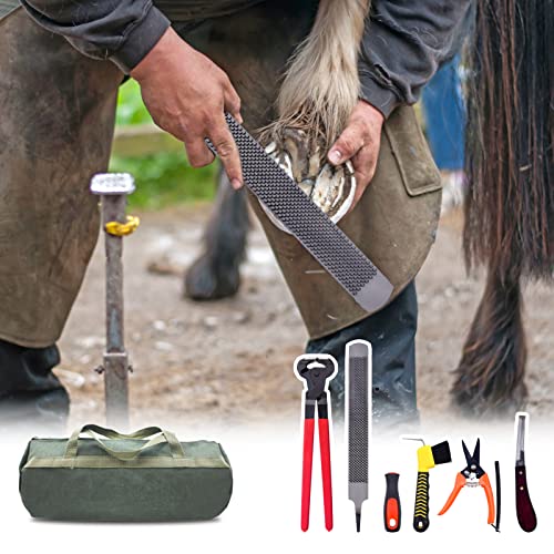 14 inch Horse Farrier Tool Kits - 6Pcs Professional Hoof Trimming Farrier Tools, Can Easily Trim the Hooves of Horses, Cows, Sheep, Donkeys and Other Medium-Sized Animals
