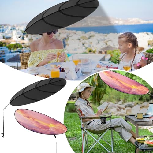 1 Pack Large Adjustable Office Cubicle and Desk Shade,51'' Portable Cubicle Light Shade with Clamp Foldable Rotatable Canopy Blocks Light or Disturbance for Working Accessories (Sunset) - style: Sunset