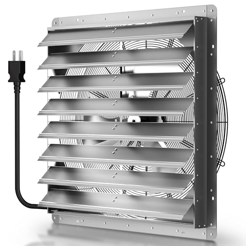 Xcity 36" Shutter Exhaust Fan, 12000 CFM Wall Mount Ventilation Fan | 12000 CFM airflow, AC motor, automatic shutters and 6 ft power cord for easy garage, attic and greenhouse ventilation. - size: 36 Inch