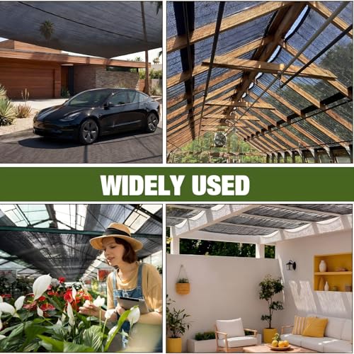 40% 6ft x 100ft Bulk Eyelets Shade Cloth Roll Sunblock Shade UV Resistant Net Windscreen Cover Fabric Roll for Garden Greenhouse Flower Plant Patio Kennel Canopy(Black) - color: Black, size: 6ft X 100ft