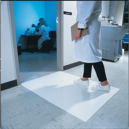 Clean Room Tacky Mats, Disposable 18" x 36" Sticky Floor Mats, Adhesive-based, Pull Dirt, Dust and Debris from Shoes for Laboratory, Hospital, Construction and More, White - 120 Total Sheets